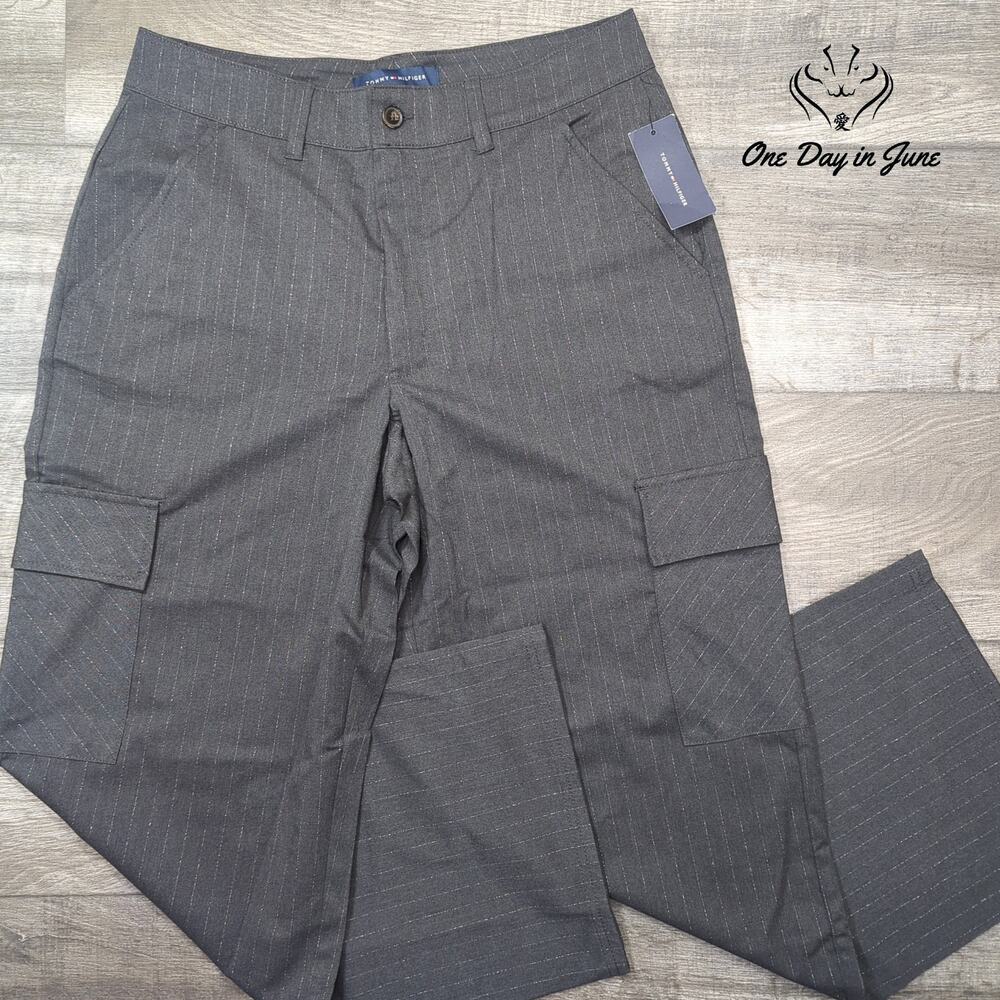 Tommy Hilfiger Striped Wide Leg Cargo Pants Size 12